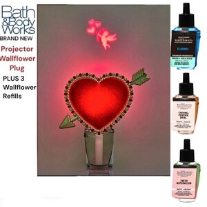 Bath & Body Works Red Heart Projector Wallflower Plug with Refills